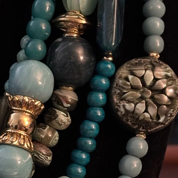 Chico's Elegant Multi-Strand Teal Necklace - Picture 7 of 7